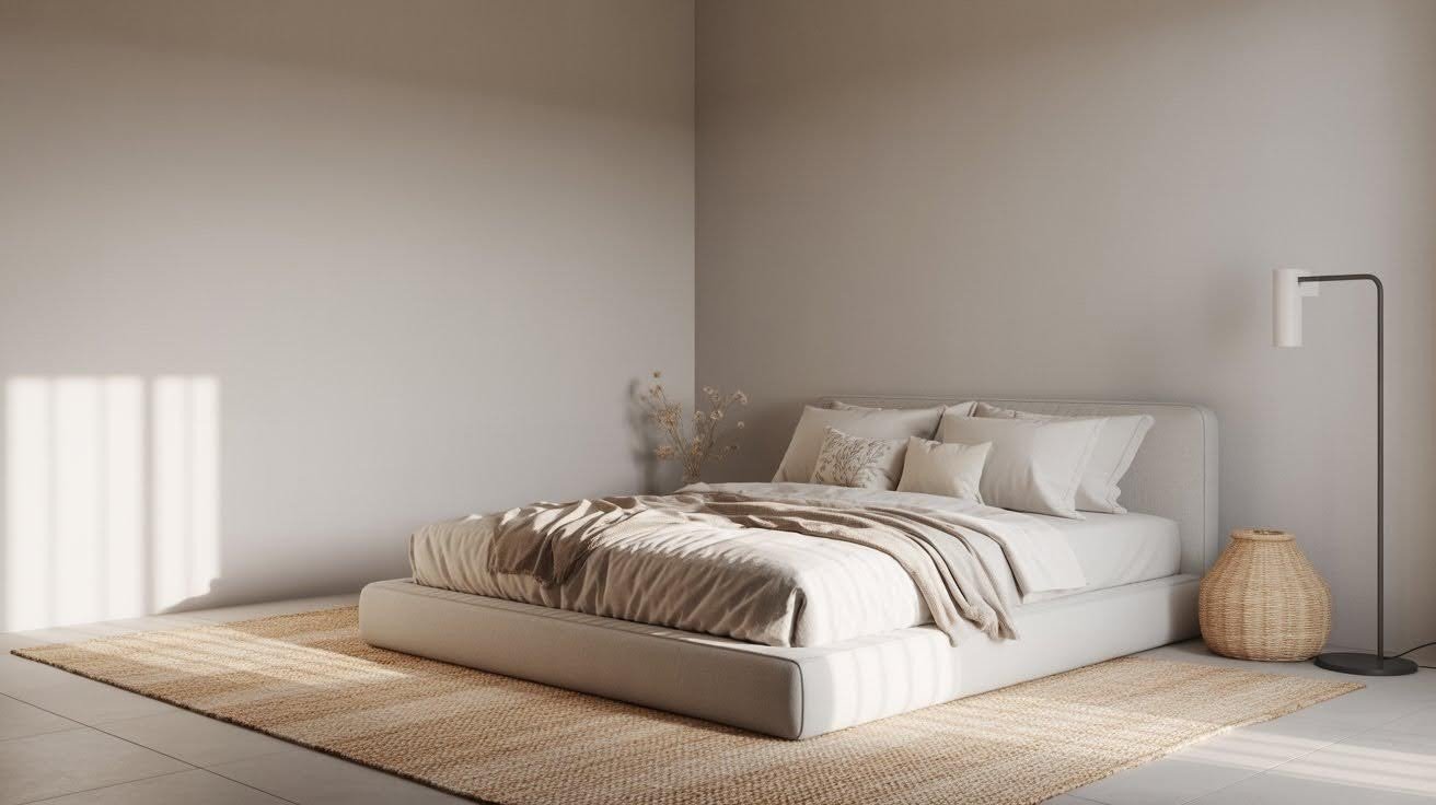  Asymmetrical Rug Placement Along Open Sides
