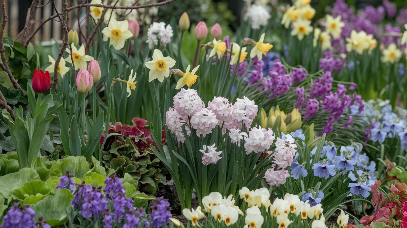 Blend Bulbs with Early Perennials
