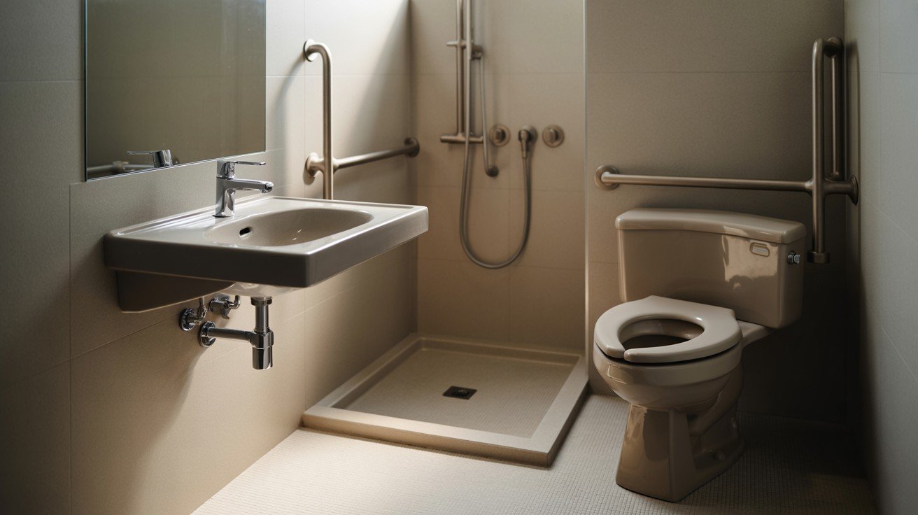 Compact ADA Bathroom Layout