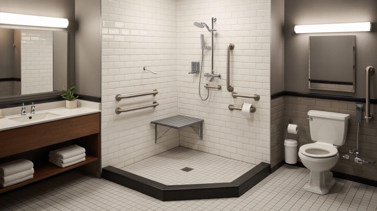 Corner Shower ADA Bathroom Design