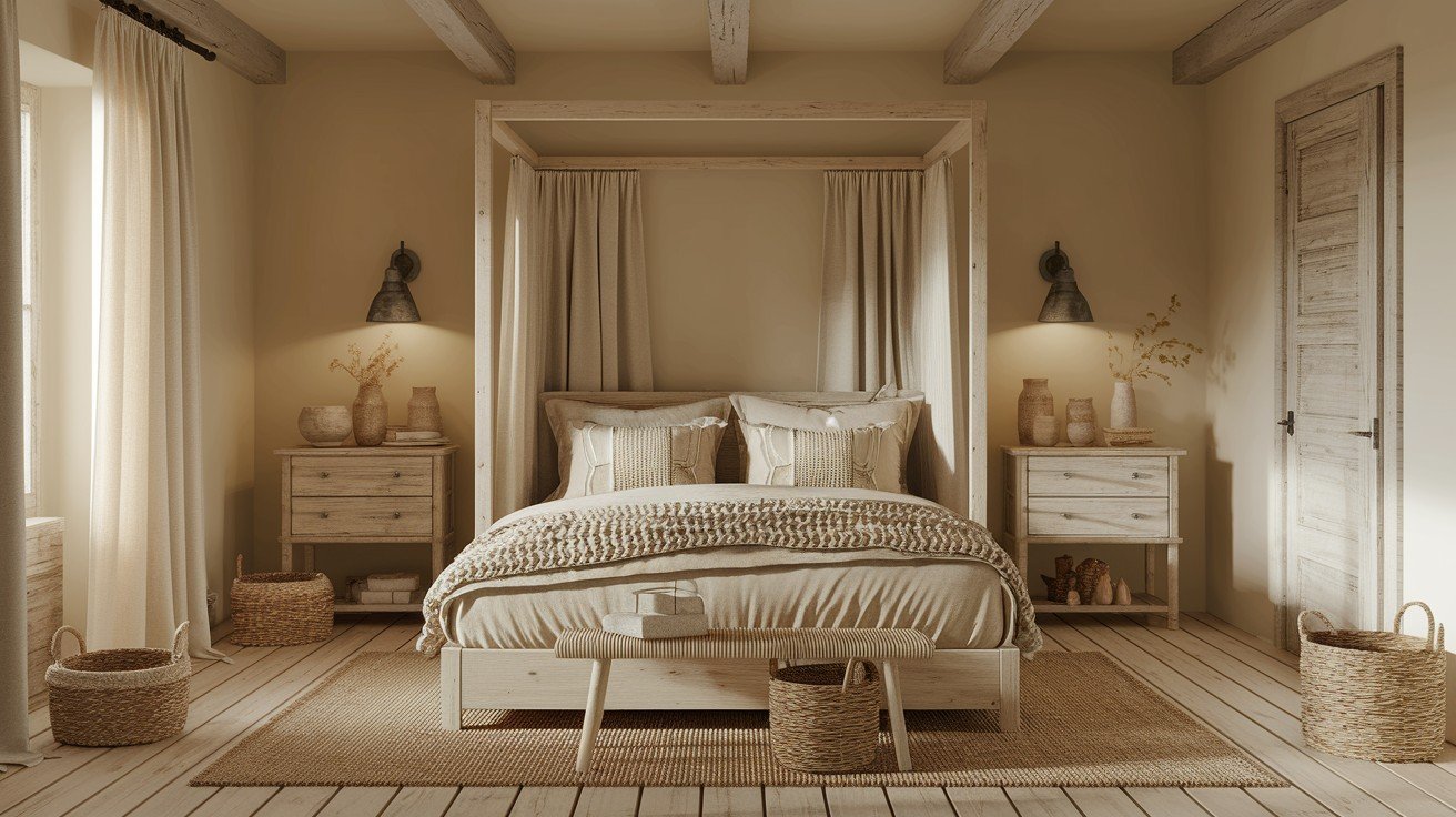 Farmhouse and Rustic Beige Bedrooms