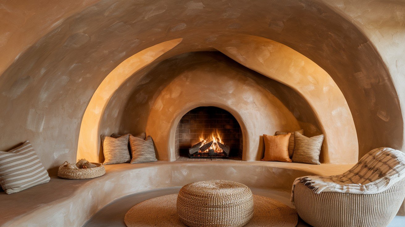 Fireplace Niche with Venetian Plaster