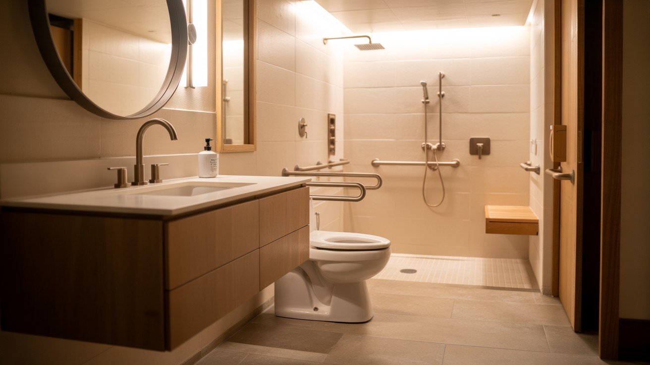 Large-Format ADA Bathroom