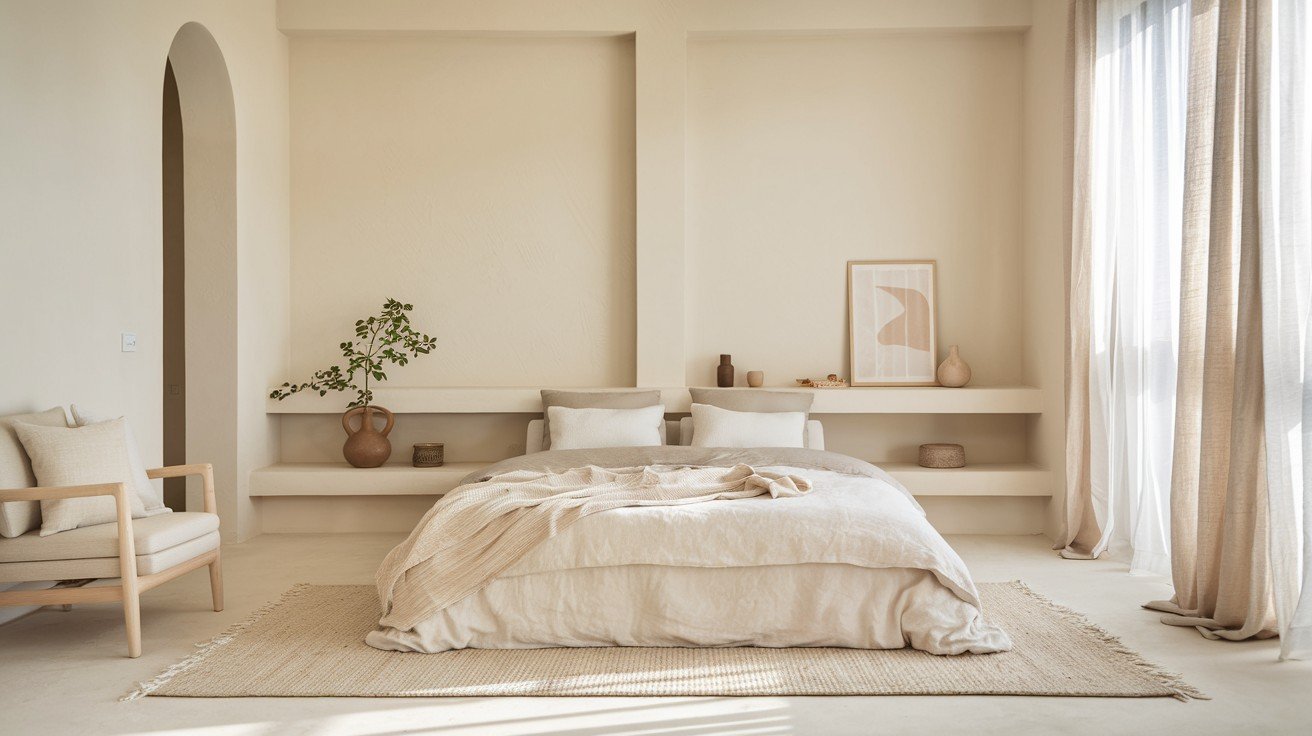 Minimalist Beige Bedroom Ideas