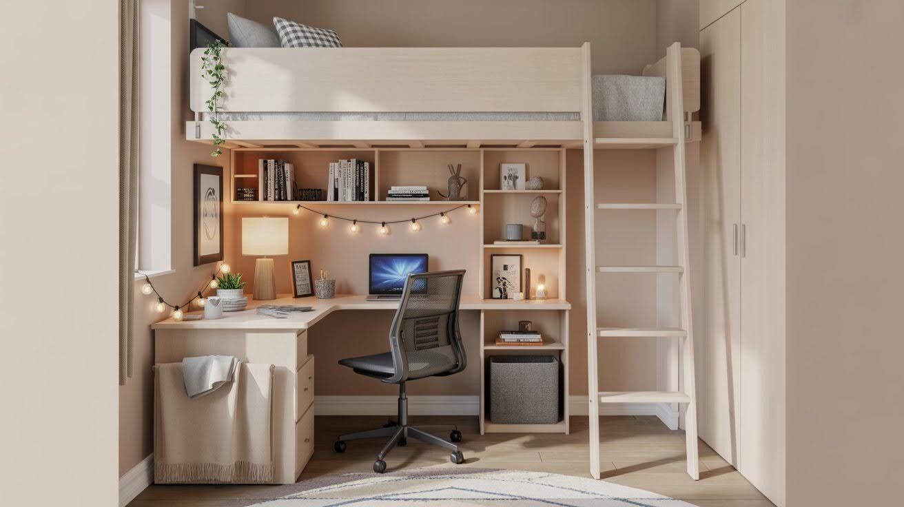 The Lofted Bed with Study Nook