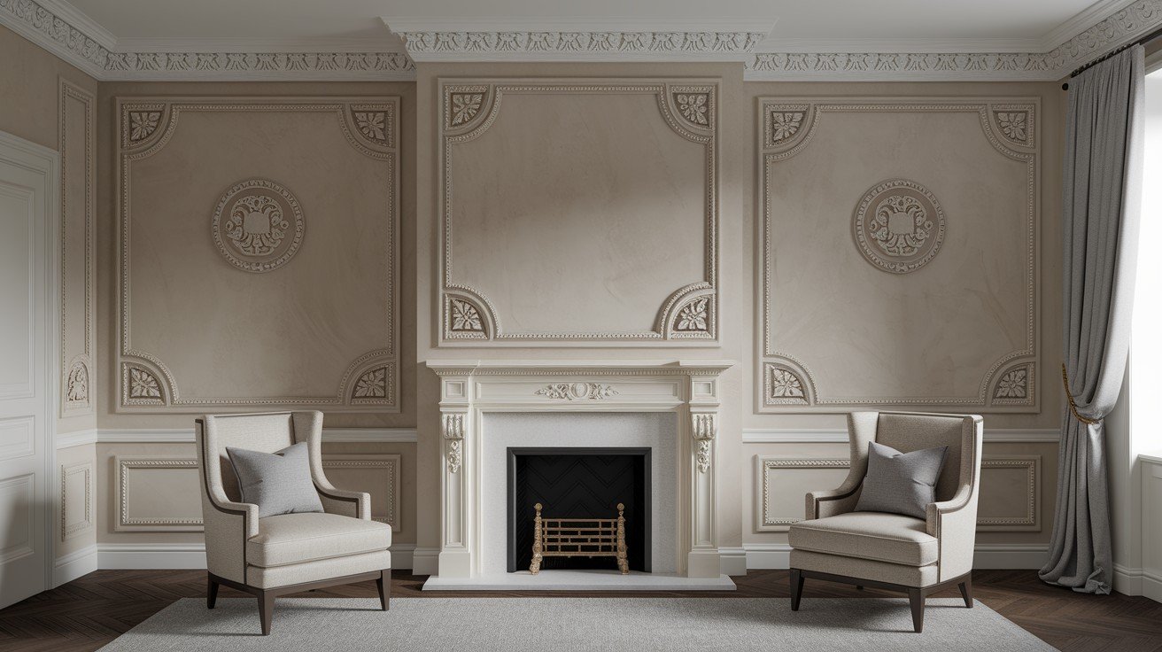 Venetian Plaster with Decorative Carving