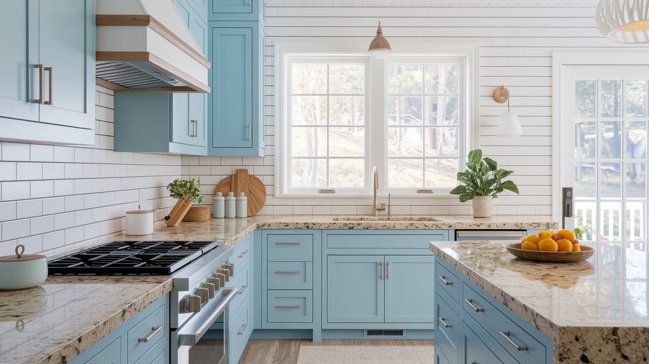 Soft Blue or Sky Blue Cabinets