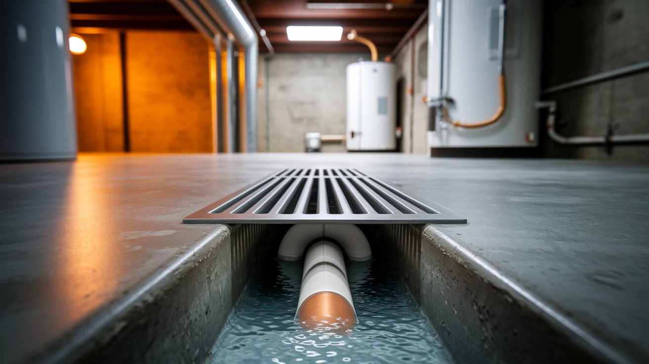 Trap Drain with Grate Cover