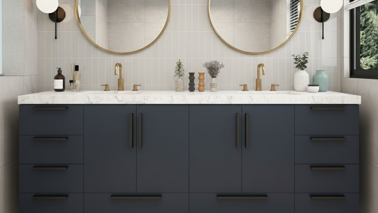 Double Sink Bathroom Vanity Dimensions 
