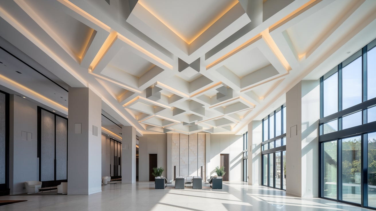 Geometric Pattern Gypsum Ceiling