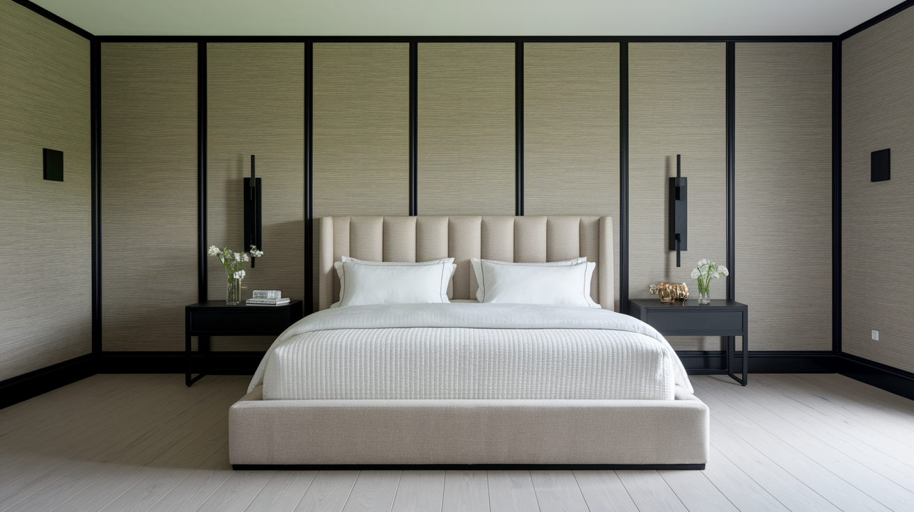 Neutral Wallpaper with Black Accents