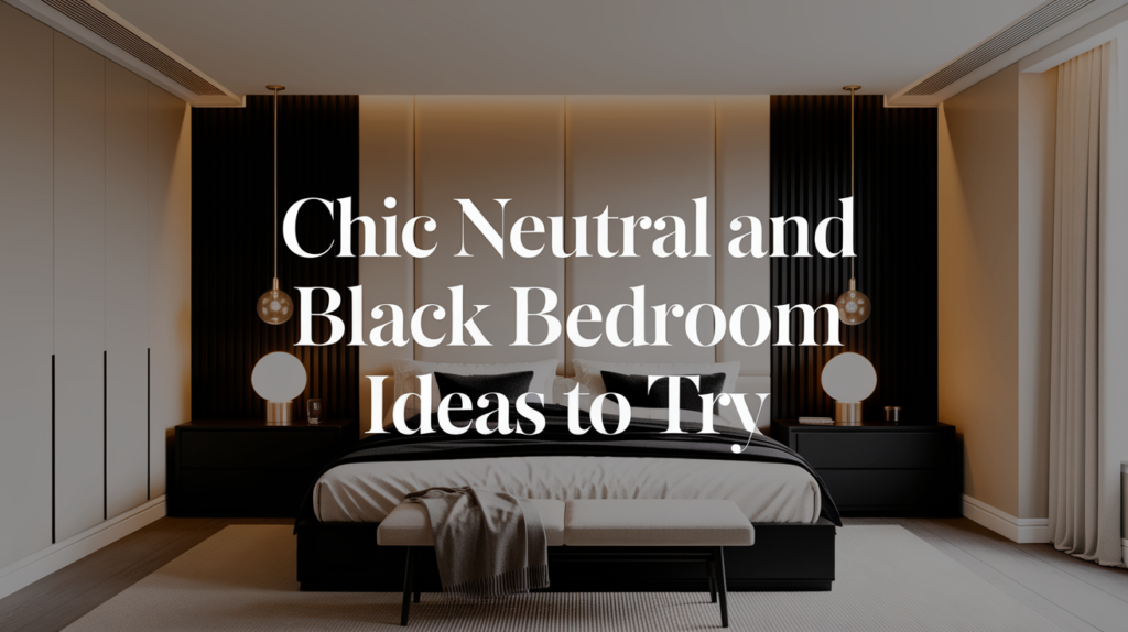 Chic Neutral and Black Bedroom