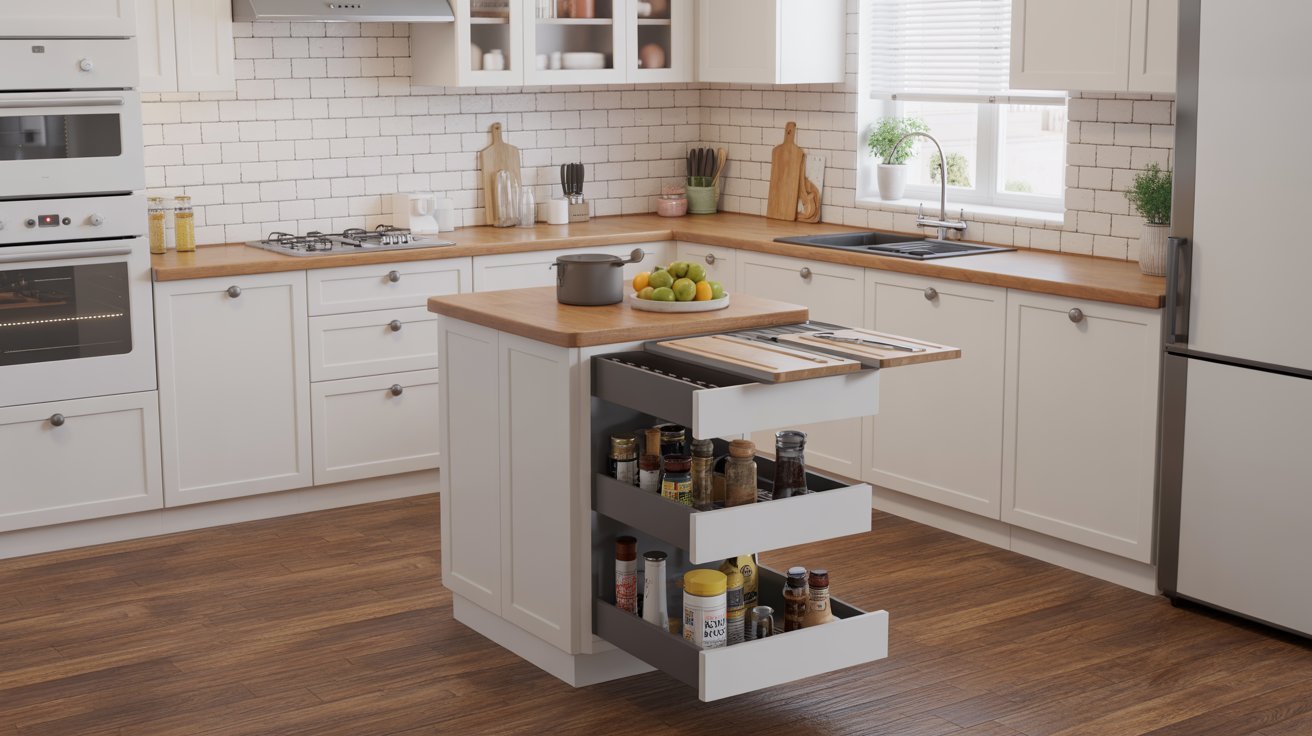 11. Compact Island with Pull-Out Features