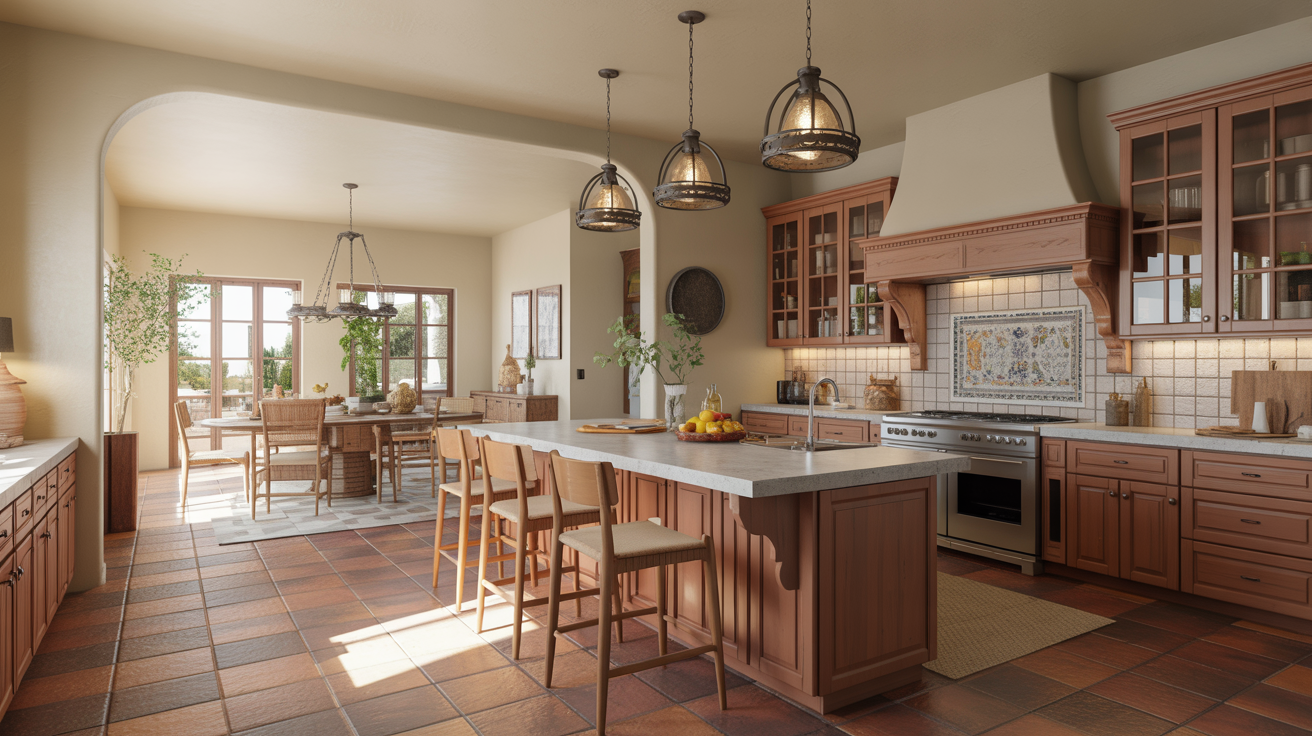 Open Concept Spanish Kitchen