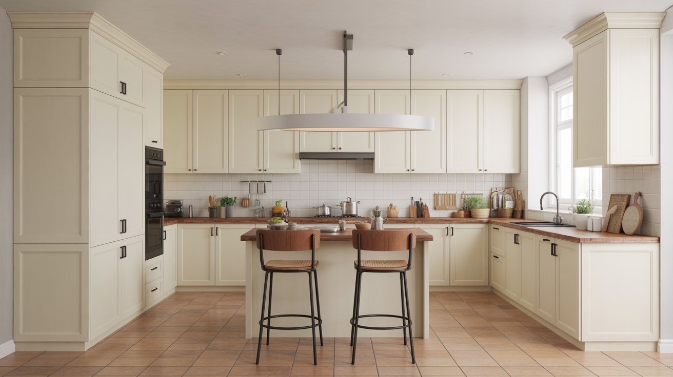 2. U-Shaped Kitchen with Island Seating