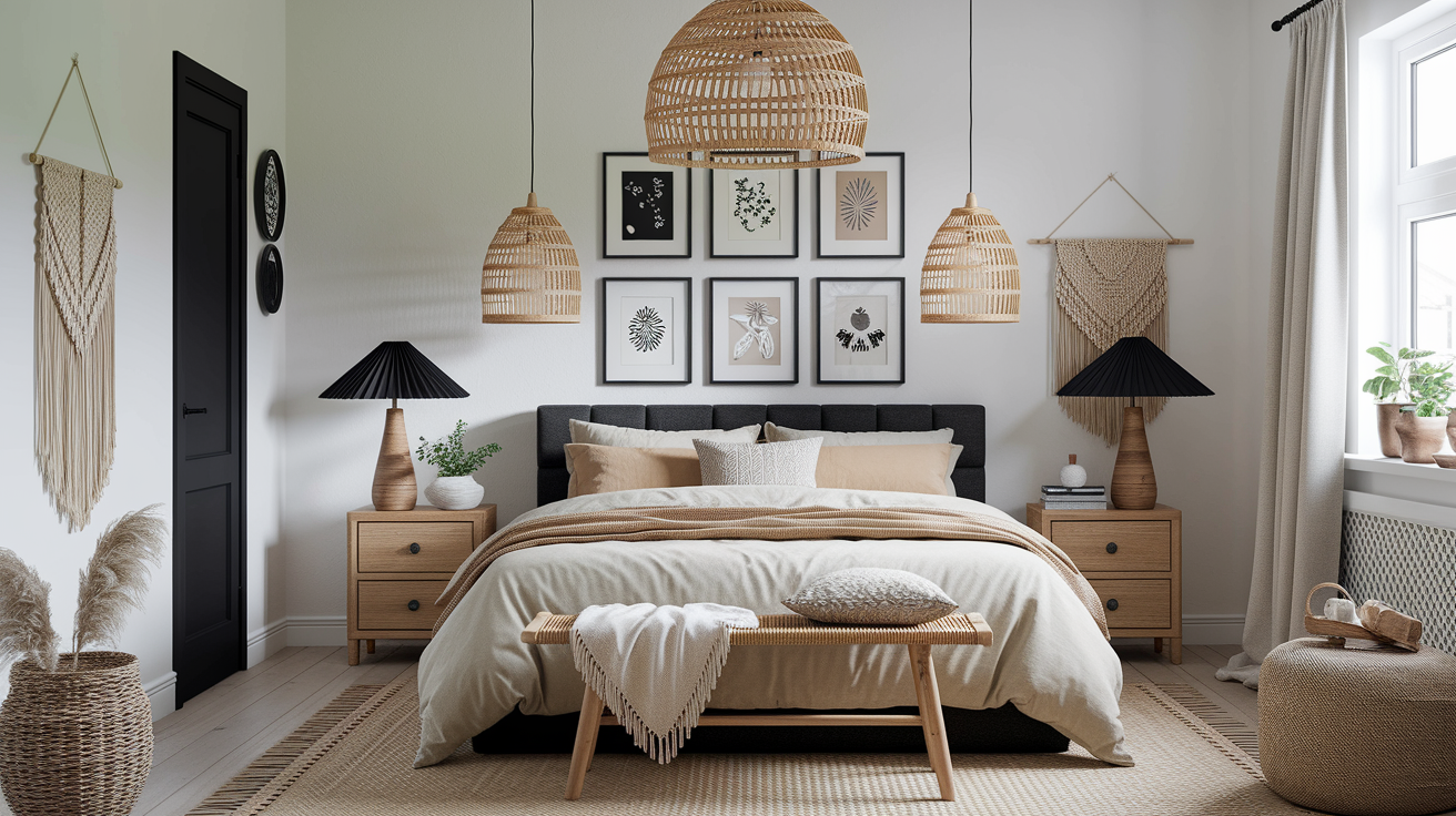 Boho Neutral Meets Moody Black