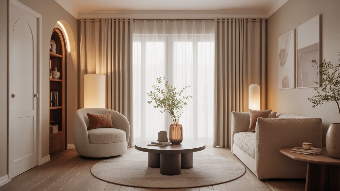 9. Rounded Furniture Near the Entry