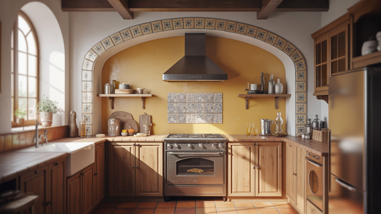 Arched Cooking Alcove Kitchen