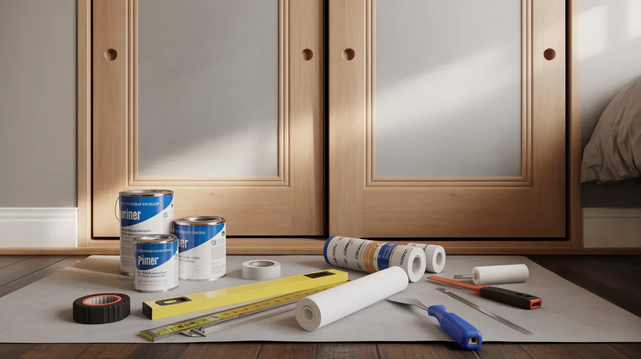 A cozy room featuring a bed, a chair, and an open paint can on the floor, suggesting recent decoration or renovation.