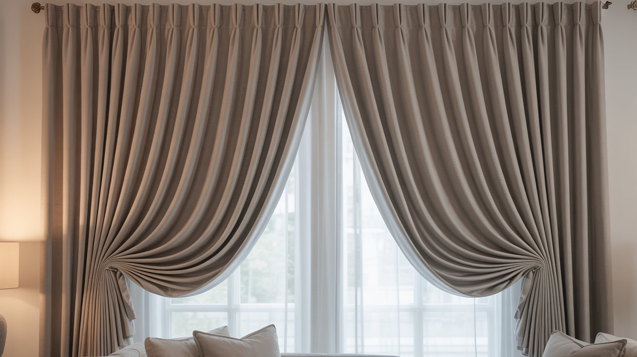 A cozy living room featuring a couch and a large window letting in natural light.
