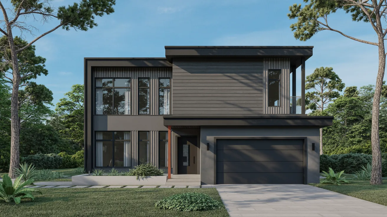 Charcoal Gray Siding With Black Trim