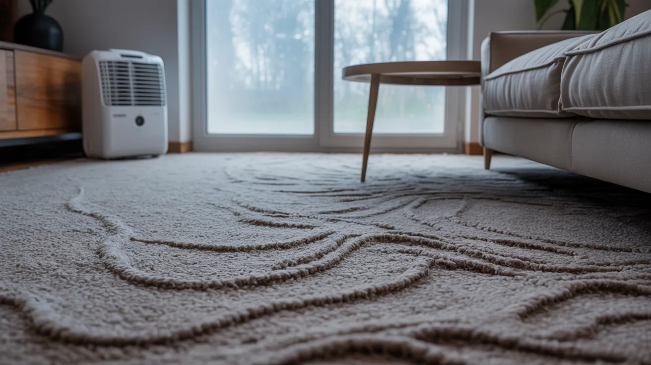 A decorative rug lies on the floor in front of a large window, allowing natural light to illuminate the space.