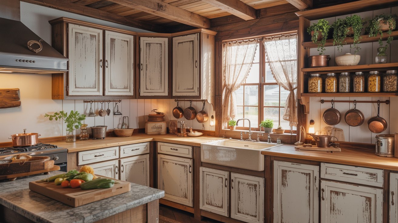 Distressed Kitchen Cabinets