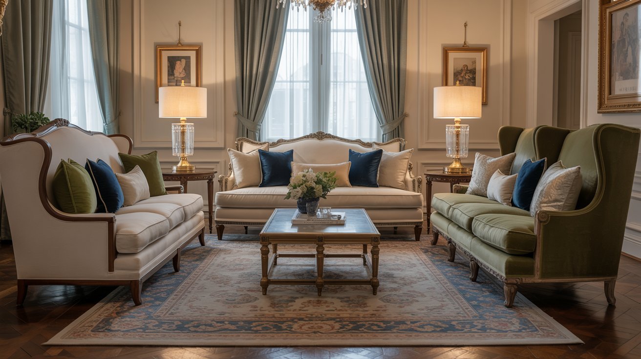 Coordinated Throw Pillows in Luxury Fabrics