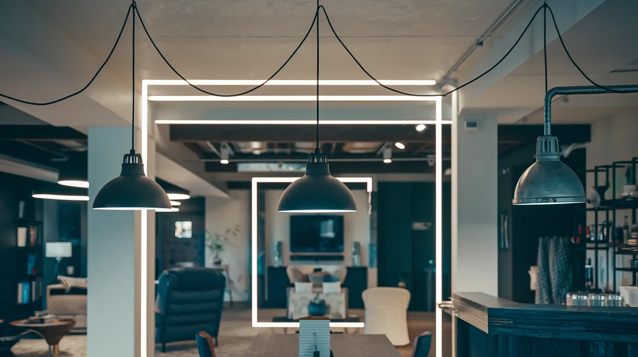 Pendant Lights to Define Basement Zones