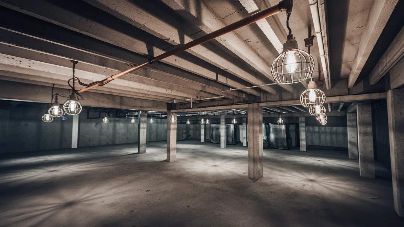 Industrial-Style Lighting for Unfinished Basements
