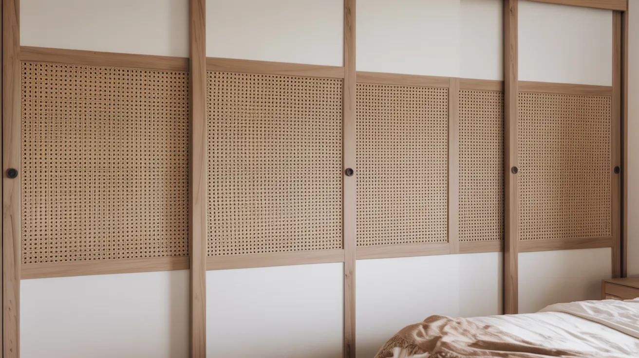 A cozy bedroom featuring a neatly made bed and a sliding door leading to an outdoor space.