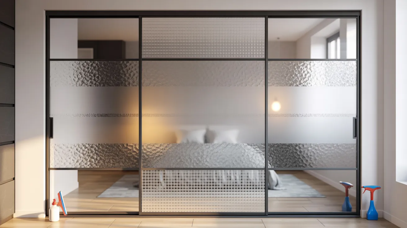 A cozy bedroom featuring a bed and a sliding glass door leading to an outdoor space.