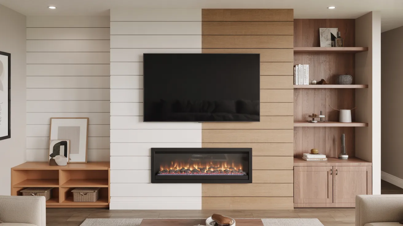 Cost of Building a Shiplap TV Wall With Fireplace