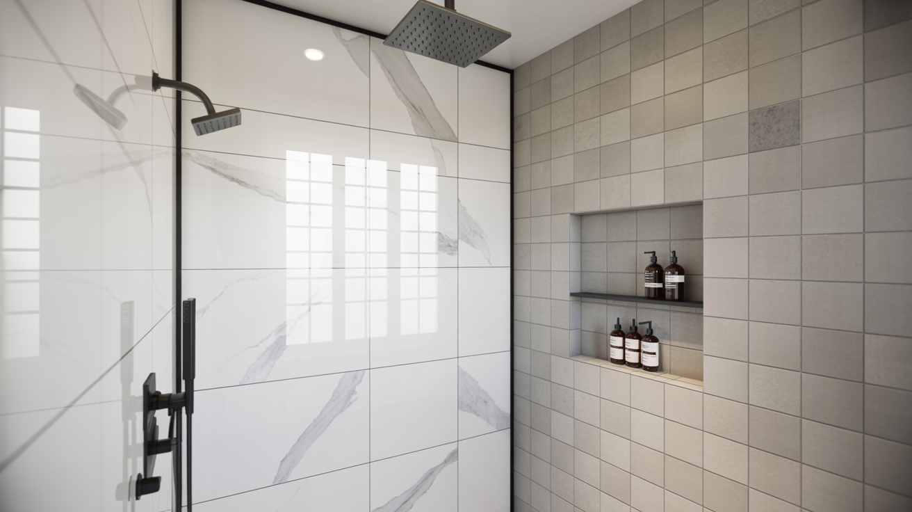 Install the Showerhead, Fixtures, and Door
