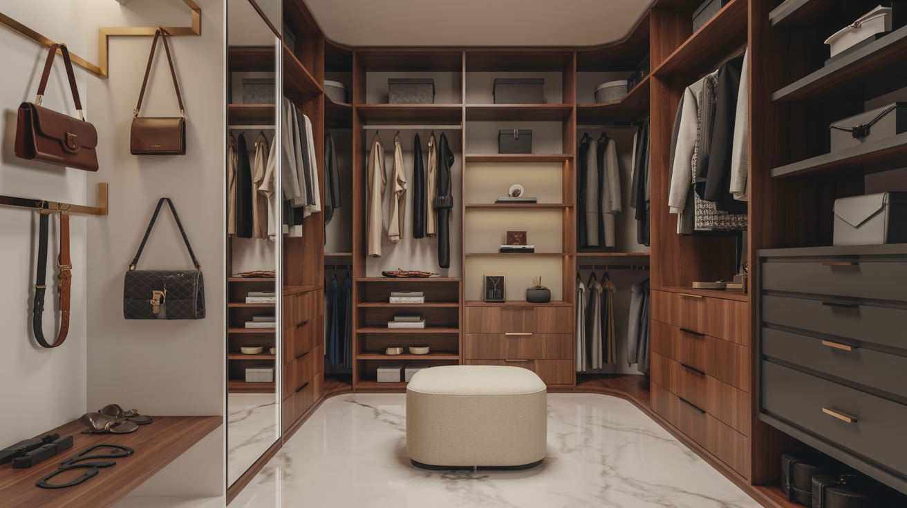 Using Wall Hooks for Bags, Belts, and Accessories