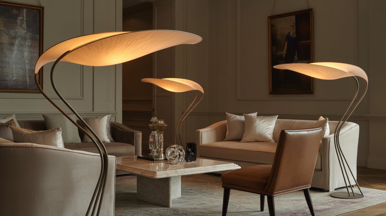 A spacious living room featuring a large table surrounded by several chairs, creating a welcoming atmosphere.