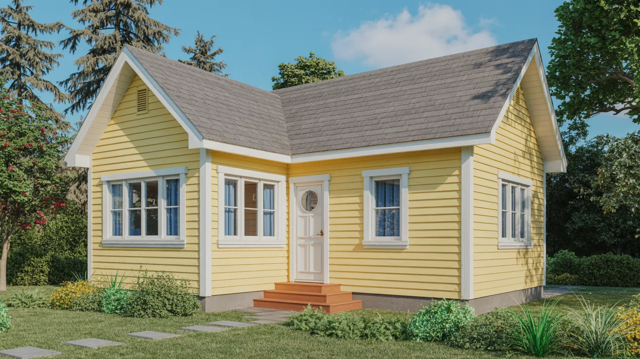 Soft Yellow Siding With White Trim