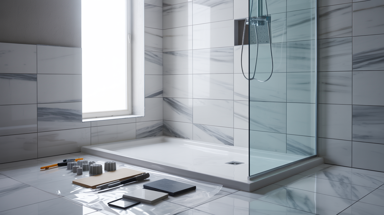 Install the Shower Base and Walls