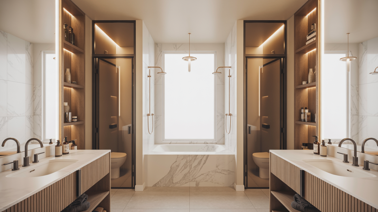 Small Jack and Jill Bathroom Layout