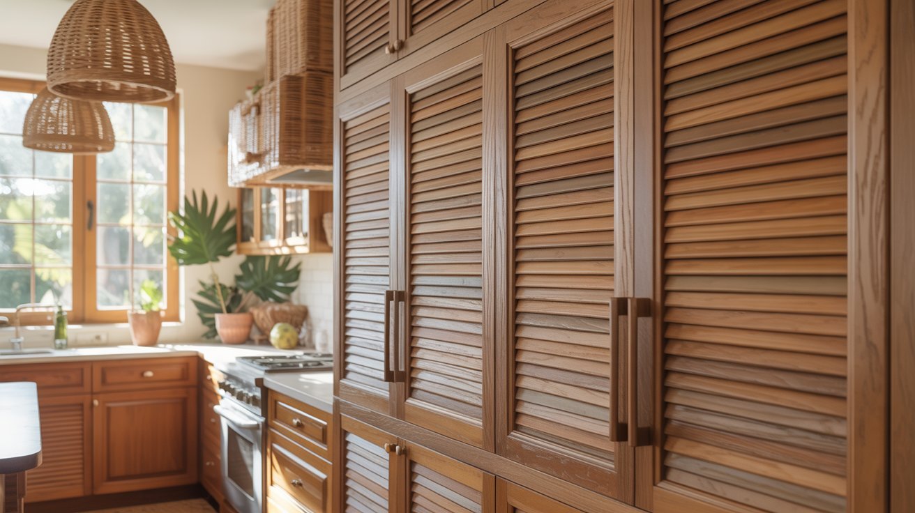 Louvered Kitchen Cabinets