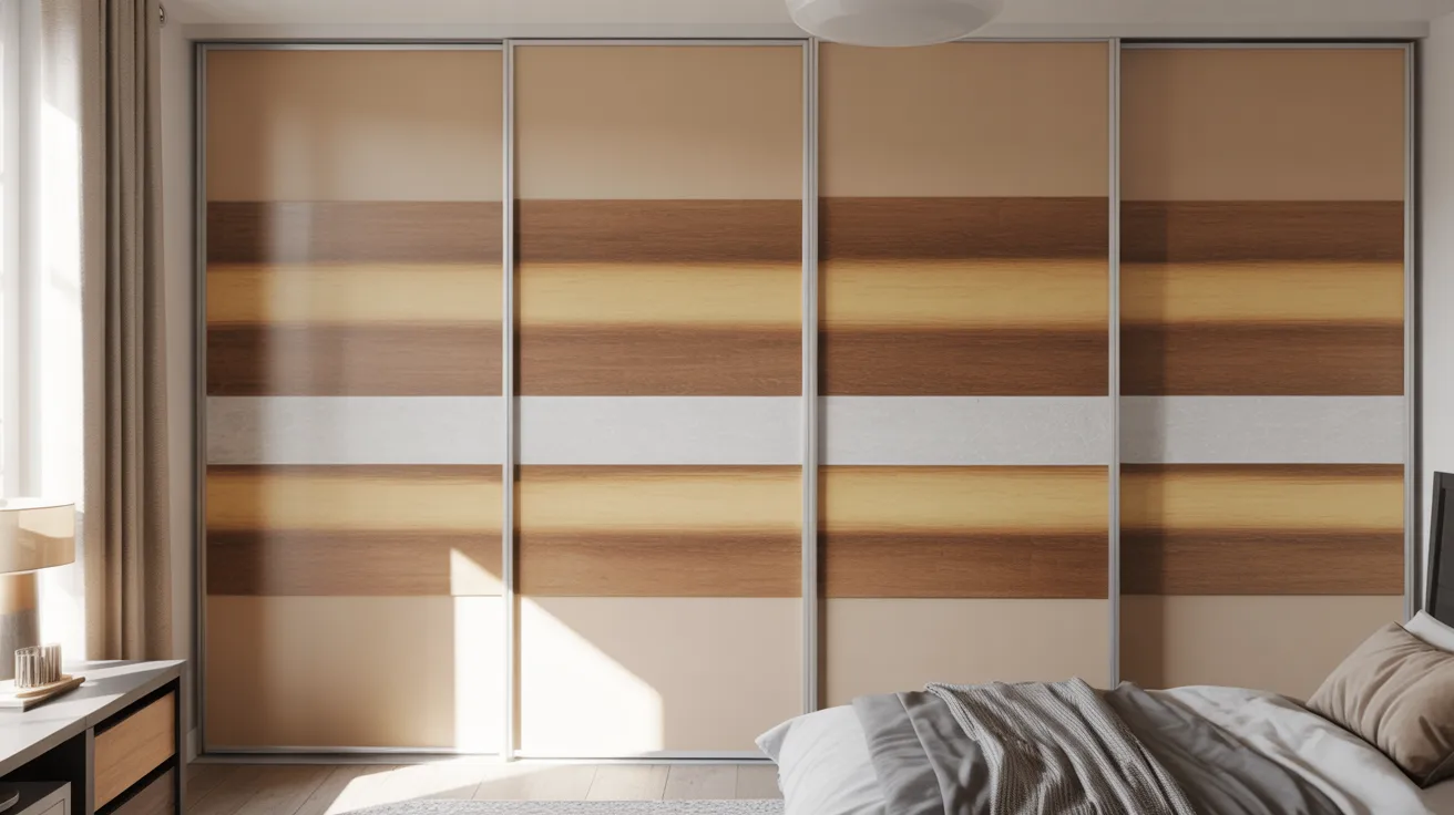 A cozy bedroom featuring a bed and sliding doors that open to a serene outdoor view.