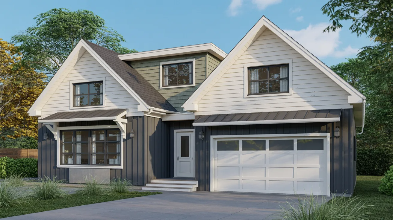 Two-Tone Siding With White Trim