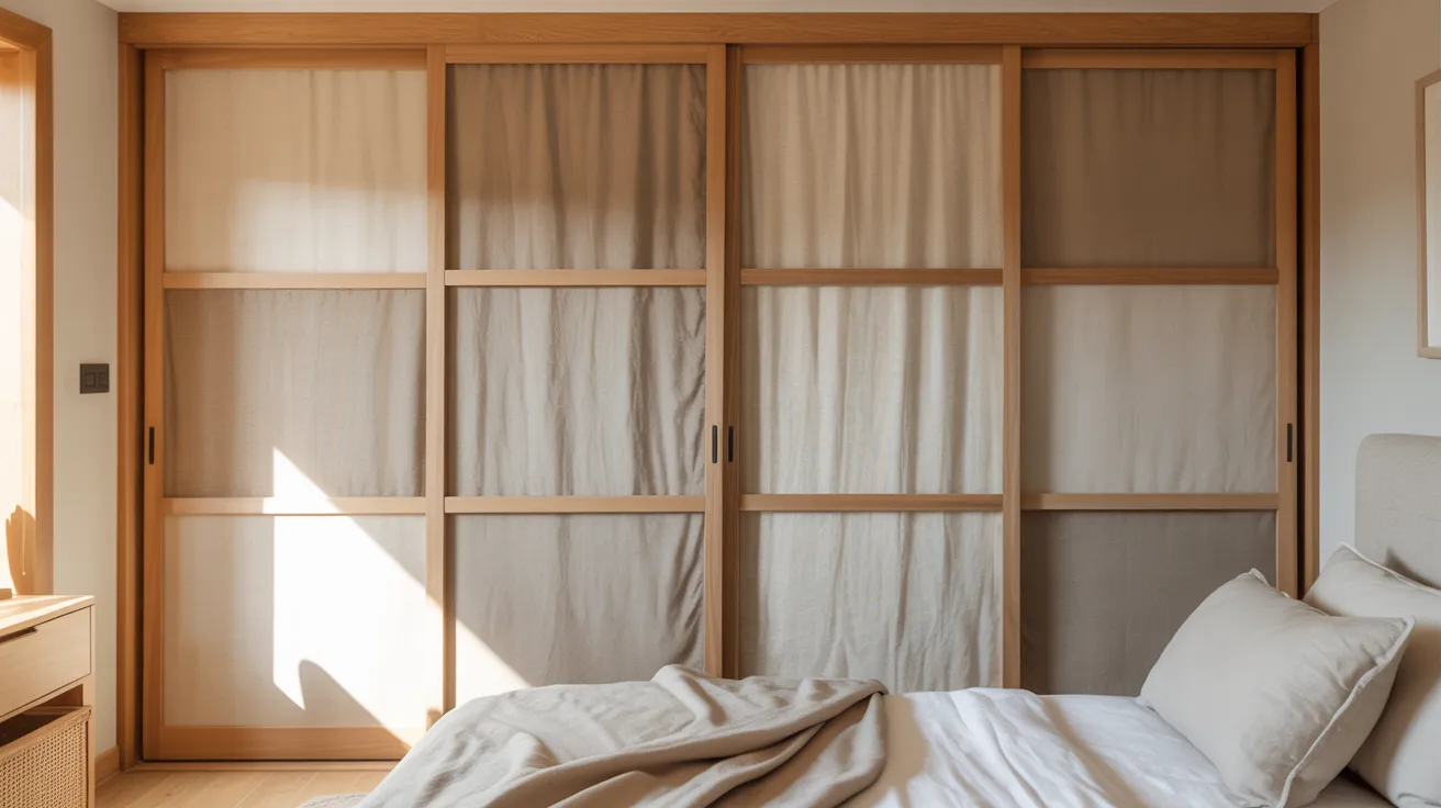 A cozy bedroom featuring a neatly made bed and a sliding door leading to an outdoor space.